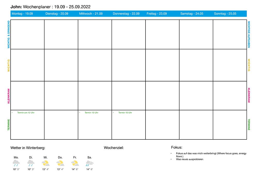 Meine besten Methoden, um die Woche effektiv zu planen